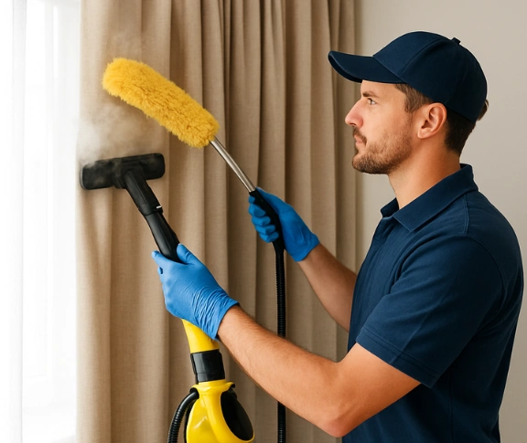 Trusted curtain steam cleaning technician Matty Curtain Cleaning brendale QLD