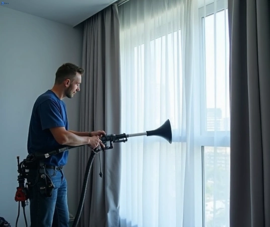 Professional curtain steam cleaning process equipment Matty Curtain Cleaning brendale