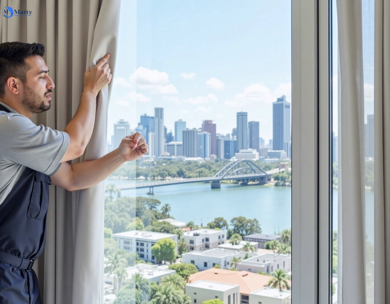 Professional curtain steam cleaning service brendale QLD by Matty Curtain Cleaning